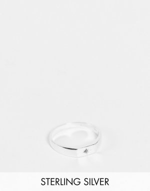 Массивное кольцо-печатка из стерлингового серебра -Серебристый Kingsley Ryan