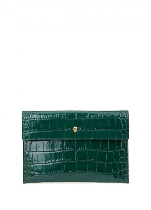 Зеленая женская кожаная портфель для рук Alexander McQueen