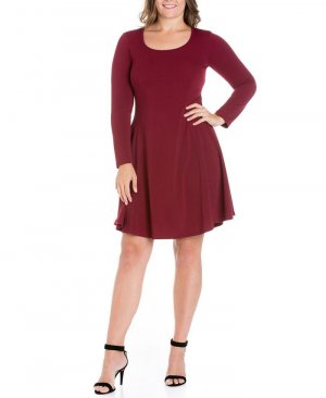 Женское приталенное платье больших размеров с расклешенной юбкой 24seven Comfort Apparel, красный Apparel