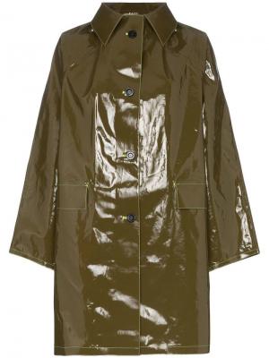 Однобортное виниловое пальто Kassl. Цвет: зеленый