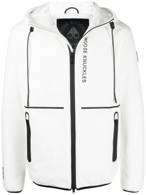 Logo-print zip-fastening jacket Moose Knuckles. Цвет: белый