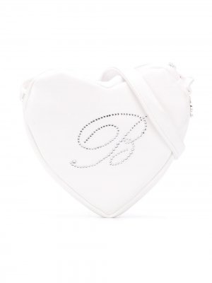 Сумка в форме сердца с логотипом Miss Blumarine. Цвет: белый