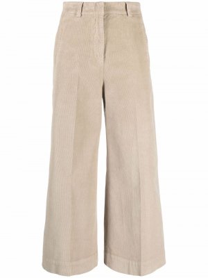 Укороченные вельветовые брюки Pt01. Цвет: бежевый