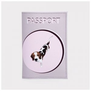 Обложка для паспорта 9,5*0,3*13,5 см, нат кожа, Бигль, серый 9304441 Сима-ленд. Цвет: серый