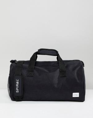 Черная спортивная сумка дафл Spiral. Цвет: черный