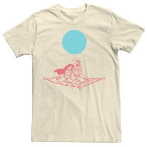 Мужская футболка с рисунком ковра-самолета «Аладдин и Жасмин» Disney