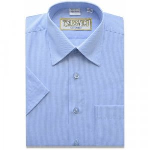 Школьная рубашка , размер 128-134, голубой Tsarevich. Цвет: голубой