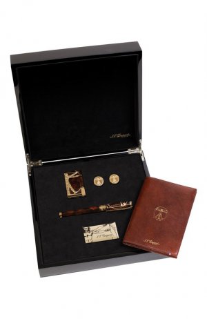 Подарочный набор Prestige: ручка, зажигалка, запонки, блокнот S.T. Dupont. Цвет: бесцветный