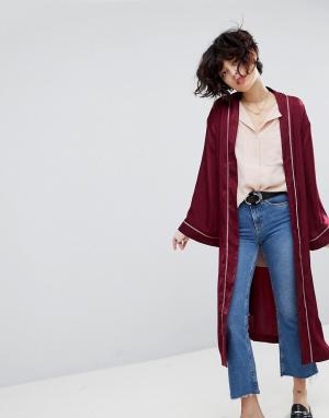 Атласный пиджак-кимоно J.O.A. Цвет: красный