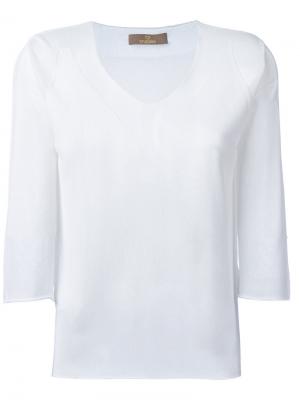 Прозрачная блузка Cruciani. Цвет: белый