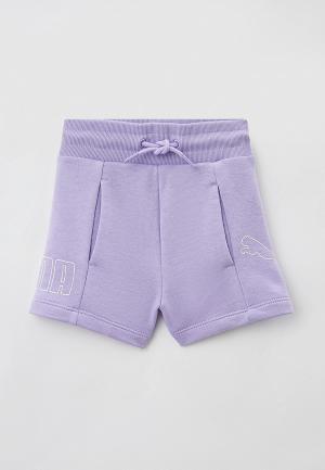 Шорты спортивные PUMA POWER High-Waist Shorts. Цвет: фиолетовый