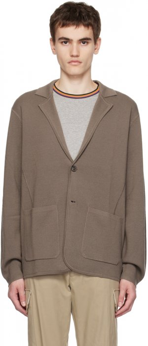 Серо-коричневый пиджак с лацканами Paul Smith