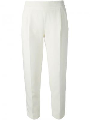 Укороченные брюки со складками Giambattista Valli. Цвет: белый