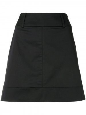 Габардиновая юбка мини Paule Ka. Цвет: черный