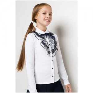 Блузка детская для девочек ACOOLA белая, размер 128. Цвет: белый