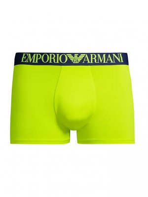 Боксеры из микрофибры с логотипом на поясе , лайм Emporio Armani