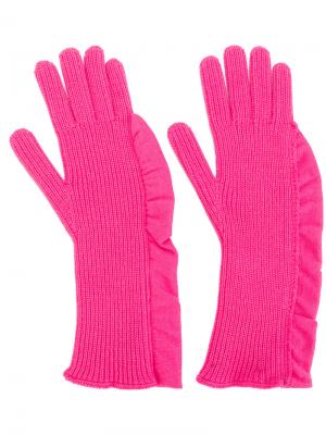Перчатки с рюшами Laneus. Цвет: розовый и фиолетовый