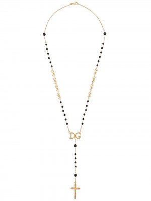 Колье с кулоном в форме креста Dolce & Gabbana. Цвет: золотистый