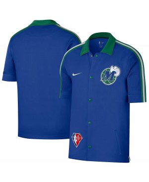 Мужская сине-зеленая куртка dallas mavericks 2021/22 city edition therma flex showtime с коротким рукавом и воротником на кнопках, мульти Nike
