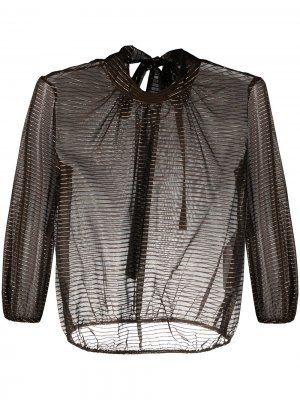 Укороченная блузка в полоску Manuel Ritz. Цвет: коричневый