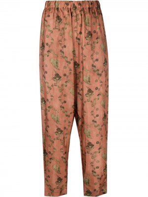 Зауженные брюки с цветочным принтом Uma Wang. Цвет: розовый