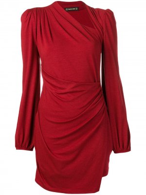 Платье мини асимметричного кроя с драпировками Plein Sud. Цвет: красный