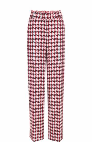 Буклированные расклешенные брюки с поясом Oscar de la Renta. Цвет: розовый