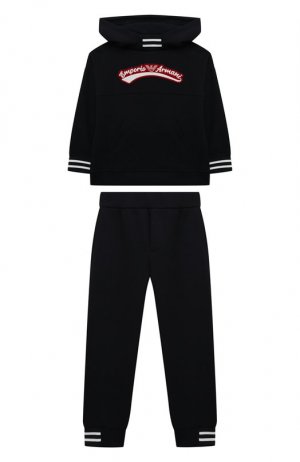Комплект из худи и брюк Emporio Armani. Цвет: синий
