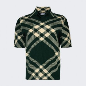 Свитер Vintage Check Ribbed Knit, темно-зеленый/черный Burberry