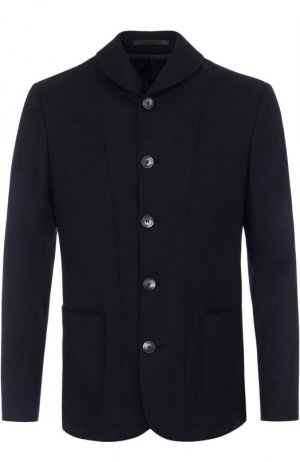Однобортный кашемировый пиджак Giorgio Armani. Цвет: синий