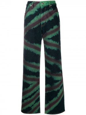 Широкие брюки с принтом Eckhaus Latta. Цвет: зеленый