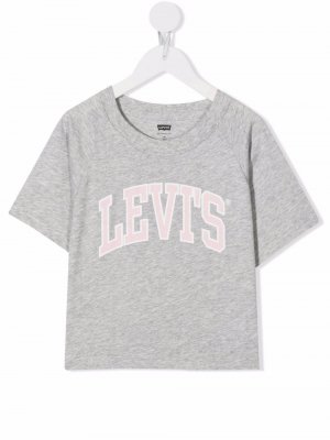 Levis Kids футболка Collegiate Arch с логотипом Levi's. Цвет: серый