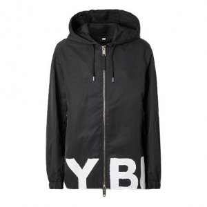 Куртка Men's Logo Printing Nylon Hooded Jacket Black, черный Burberry