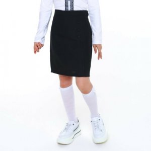 Школьная юбка , размер 140, черный Мануфактурная лавка. Цвет: черный