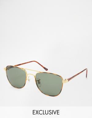 Солнцезащитные очки-авиаторы Reclaimed Vintage. Цвет: коричневый
