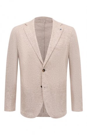 Шерстяной пиджак Giampaolo. Цвет: бежевый