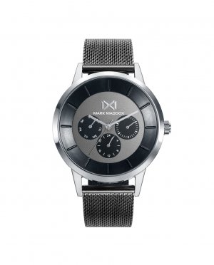 Северные многофункциональные мужские часы из стали и миланской сетки с серым IP , серый Mark Maddox