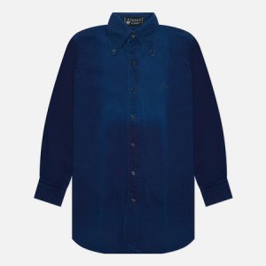 Мужская рубашка Nashville 3 Button-Down Indigo Dyed Evisu. Цвет: синий