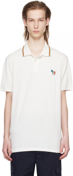 Кремового цвета Рубашка-поло с зеброй в широкую полоску Ps By Paul Smith