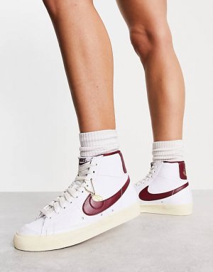 Бело-бордовые кроссовки Blazer Mid '77 Nike