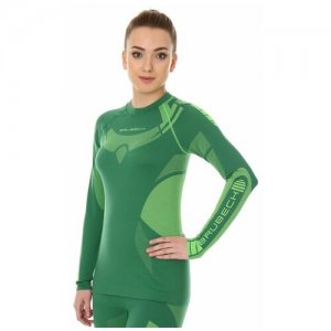 Термобелье футболка женская зональная DRY длинный рукав зелено-лимонный раз. XL Brubeck. Цвет: зеленый