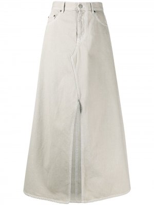 Джинсовая юбка макси MM6 Maison Margiela. Цвет: нейтральные цвета