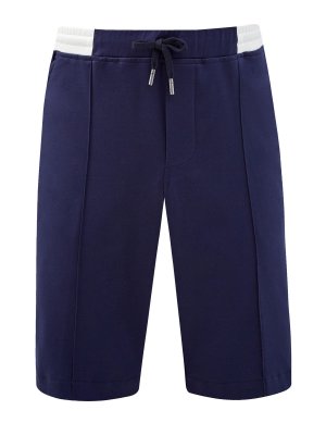 Удлиненные шорты из хлопка с поясом colorblock CAPOBIANCO. Цвет: синий