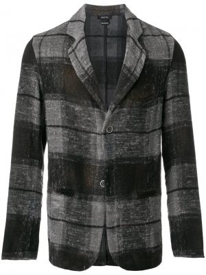 Полосатый пиджак Avant Toi. Цвет: серый