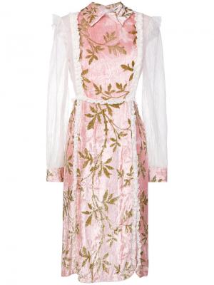 Платье с кружевной отделкой Au Jour Le. Цвет: розовый и фиолетовый