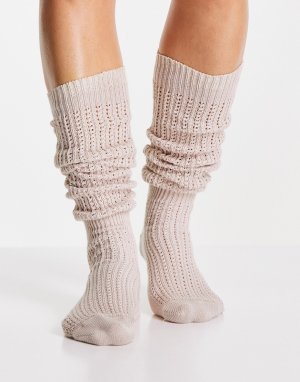 Уютные ажурные носки из искусственной шерсти бежевого цвета -Светло-бежевый цвет Jonathan Aston