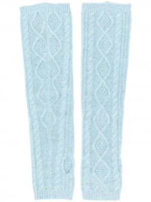 Cable knit wrist warmers Pringle of Scotland. Цвет: синий
