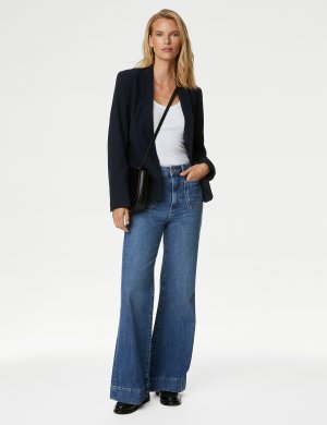 Расклешенные джинсы с высокой талией и накладными карманами Marks & Spencer
