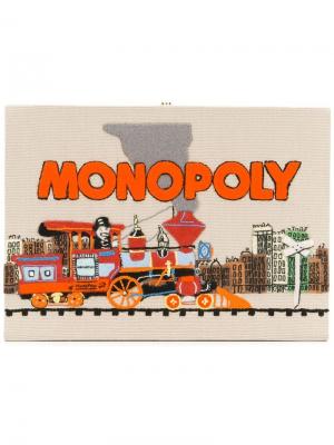 Monopoly Train clutch Olympia Le-Tan. Цвет: бежевый