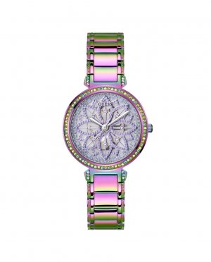Женские часы Lily GW0528L4 из стали и сиреневого ремешка , фиолетовый Guess